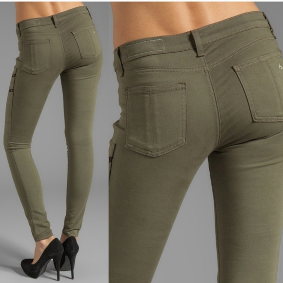 Rag & Bone Zipper Army Green Lariat Jeans Size 28 - Picture 3 of 15